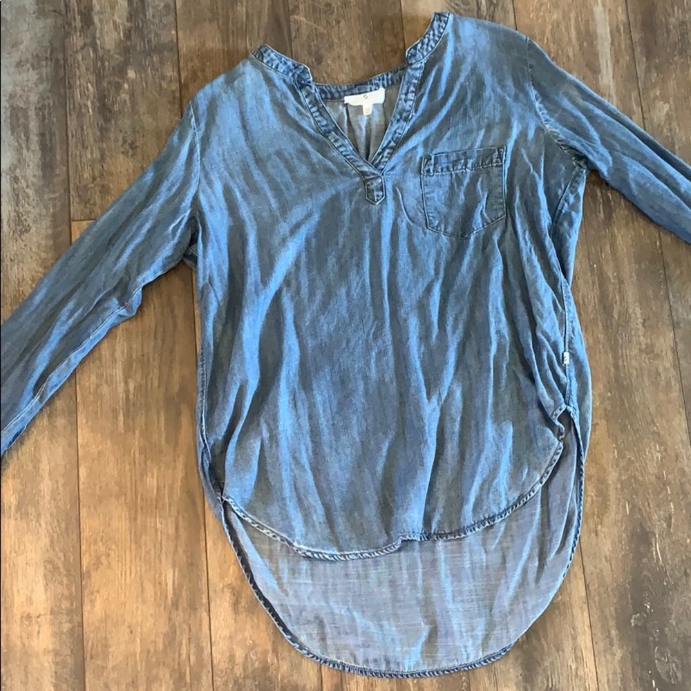 Lou & Grey XS Denim Long Sleeve Shirt